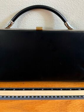 Vintage 1950/1960s Dover Black Frame Formal Evening Handbag Clutch Retro